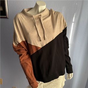 Pact Women’s Airplane Plus Size Colorblock Drop Shoulder Sweatshirt Pullover